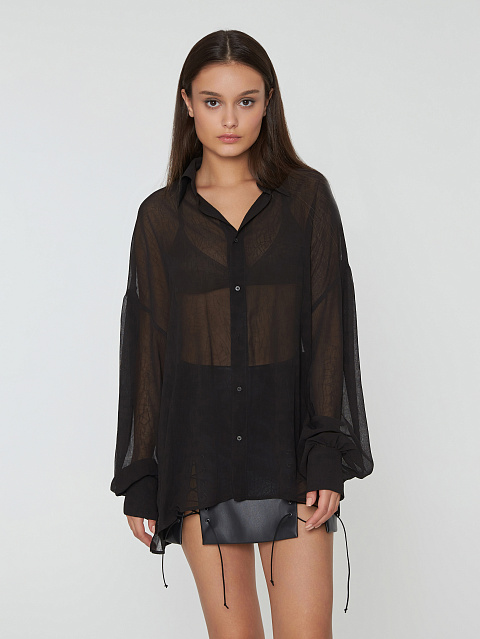 Черная блузка из шифона, 5 Черная блузка из шифона, 5
