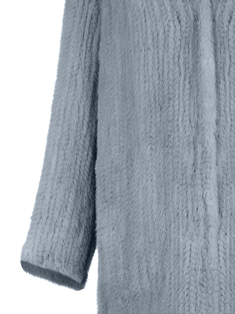 Серо-голубая вязаная шуба из норкового меха, 3 Серо-голубая вязаная шуба из норкового меха, 3