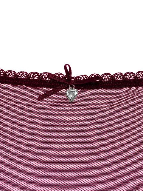 Бордовый комплект нижнего белья из сетки, 4