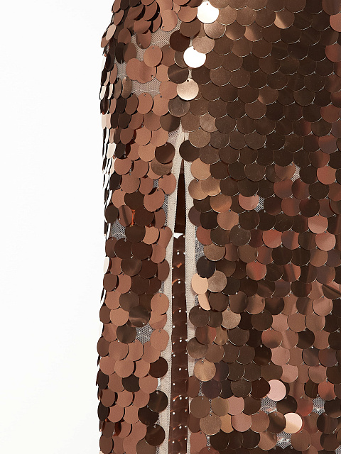 Бронзовая юбка-макси в крупных пайетках, 4