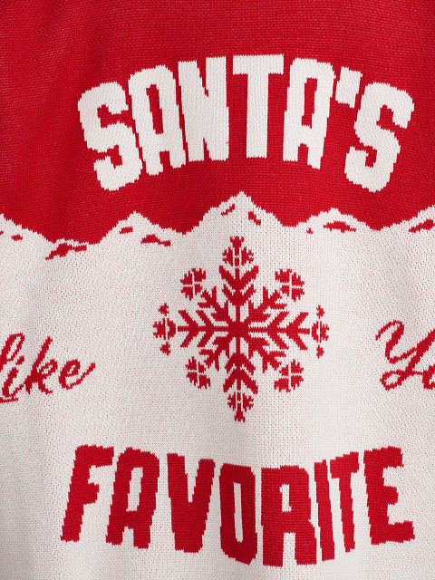 Мужской красно-белый свитер Santa's Favorite, 3 Мужской красно-белый свитер Santa's Favorite, 3