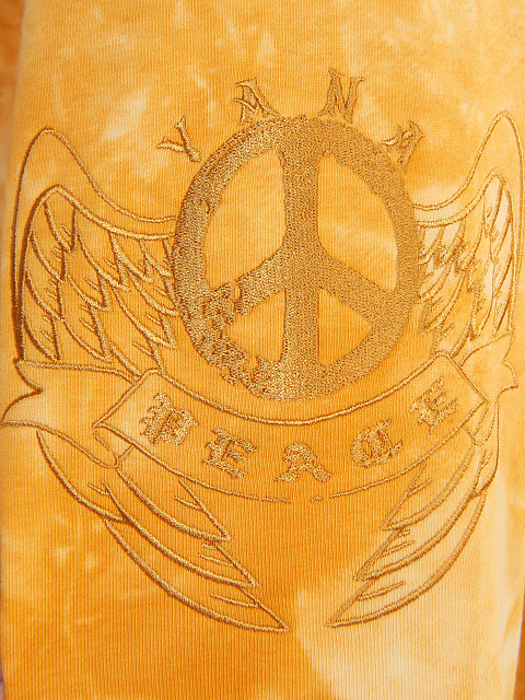 Оранжевый трикотажный костюм с укороченной толстовкой, 5