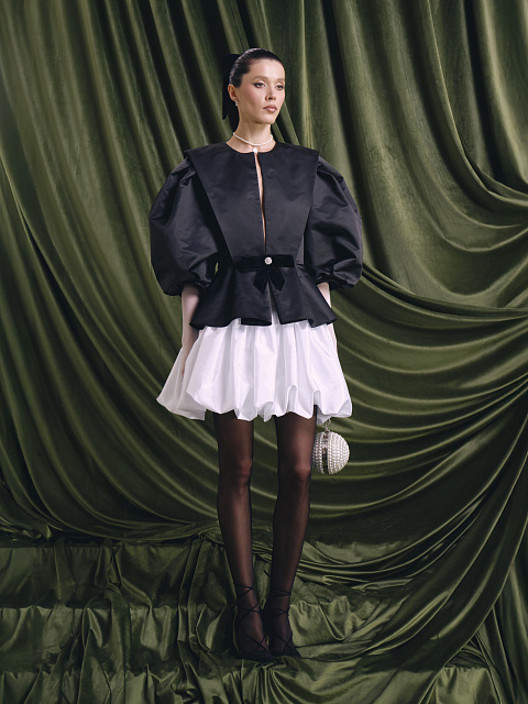 Белая юбка-баллон из тафты, 8 Белая юбка-баллон из тафты, 8