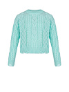 Детский бирюзовый хлопковый свитер с косами