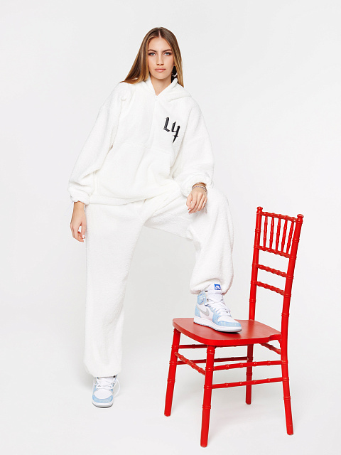 Белый спортивный костюм из ткани букле, 6