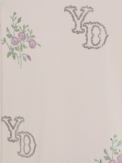 Бежевый лонгслив из хлопка со стразами, 4 Бежевый лонгслив из хлопка со стразами, 4