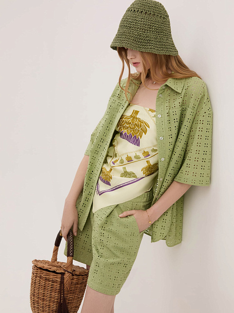 Зеленая рубашка из хлопка, 3