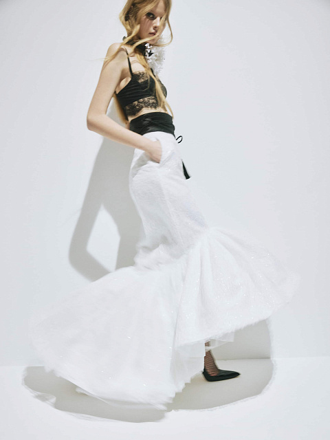 Белая юбка-макси из тафты, 3 Белая юбка-макси из тафты, 3