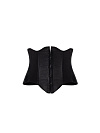 Корсет из черной кожи, застежка бюск, на кожаной подкладке