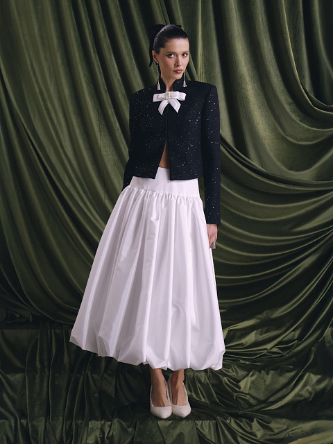 Белая юбка-миди из тафты, 5 Белая юбка-миди из тафты, 5