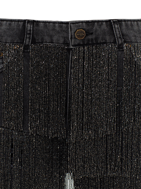 Джинсы с бахромой из бисера, 4