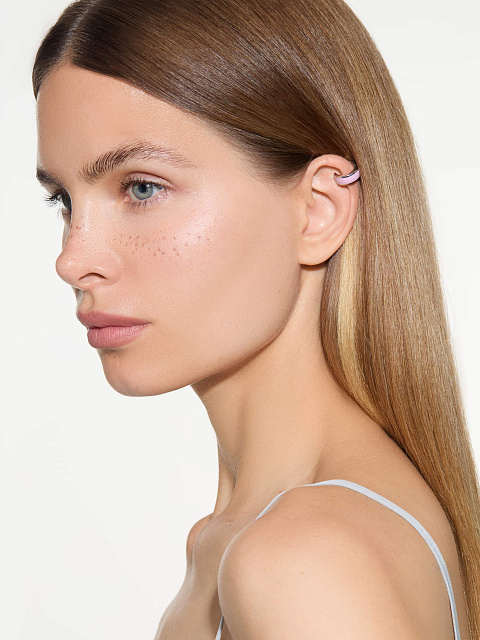 Широкий кафф из белого золота с эмалью Sakura Color, 3