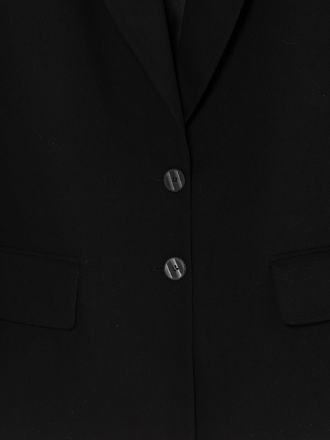 Черный объемный жакет из хлопка, 3