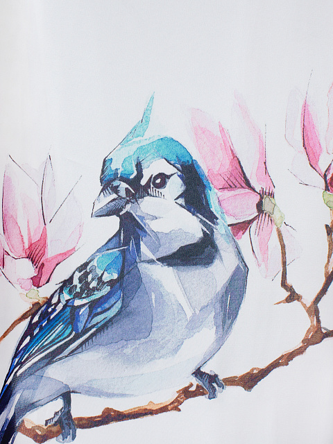 Белый шелковый платок с принтом, 2