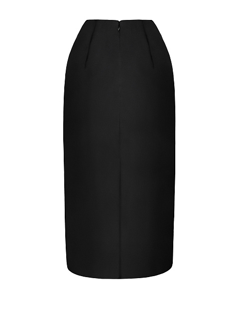 Черная атласная юбка-миди, 2