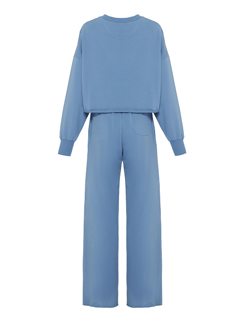 Голубой трикотажный костюм Bad Girls Club с белой вышивкой, 2