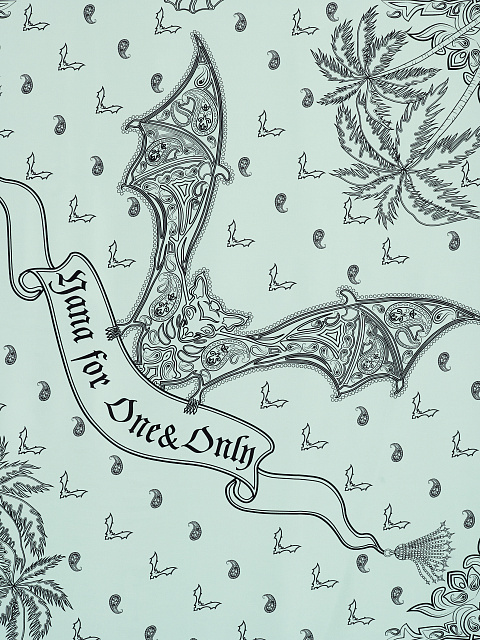 Зеленый шелковый платок с принтом, 2