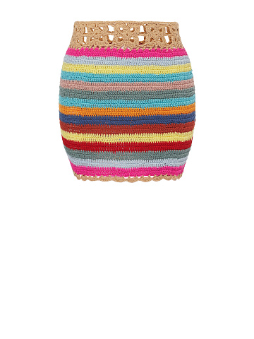 Бежевая юбка-мини в технике кроше, 2