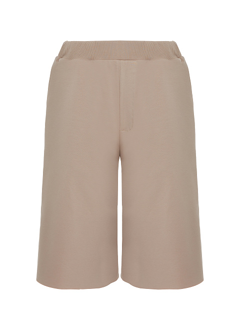 Бежевый костюм с бермудами и черной вышивкой, 4