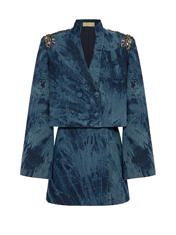 Костюм из денима с вышивкой, 1