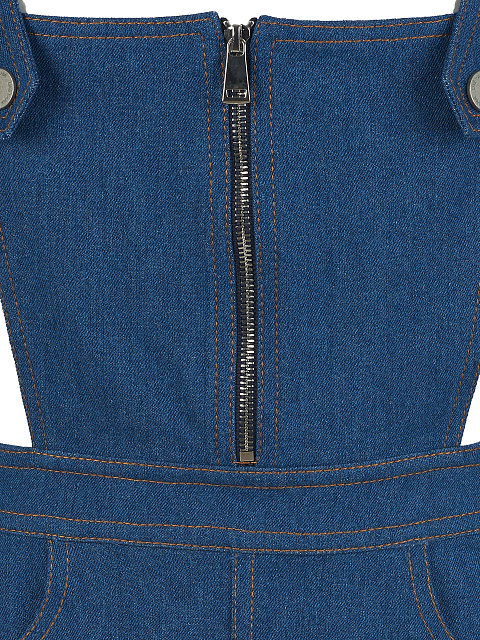 Синий сарафан из денима на лямках, 3