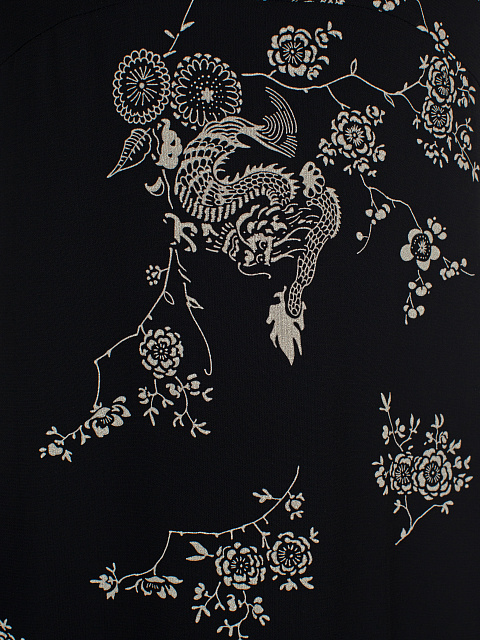 Черное платье-миди с принтом, 3