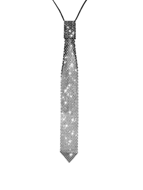 Черный галстук с серебристыми стразами, 1