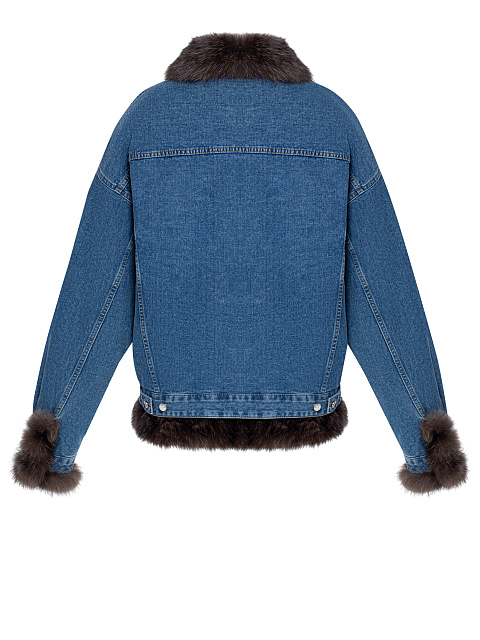 Синяя джинсовая куртка с подкладом из меха соболя, 2 Синяя джинсовая куртка с подкладом из меха соболя, 2