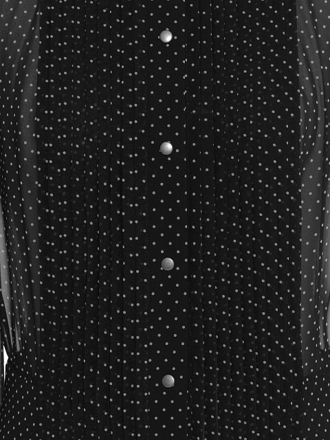 Черное шифоновое платье-миди в горошек, 3