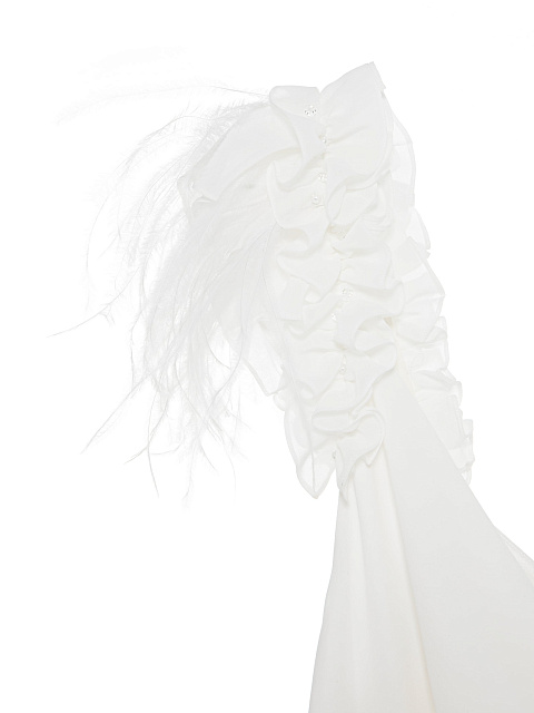 Шифоновое платье-макси с перьями, 4