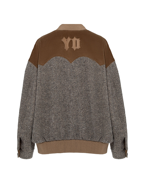 Серый бомбер из шерсти букле с люрексом, 7 Серый бомбер из шерсти букле с люрексом, 7