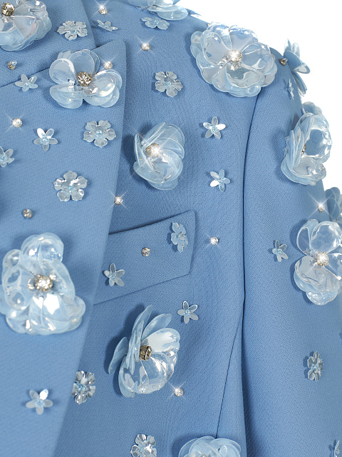 Голубой жакет с пайетками и стразами, 3