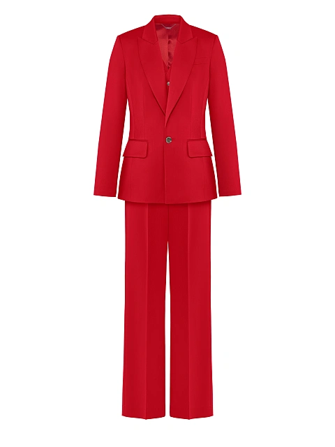 Красный костюм-тройка из шерсти, 3