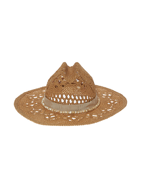 Соломенная шляпа с отделкой из ленты и камней, 2 Соломенная шляпа с отделкой из ленты и камней, 2