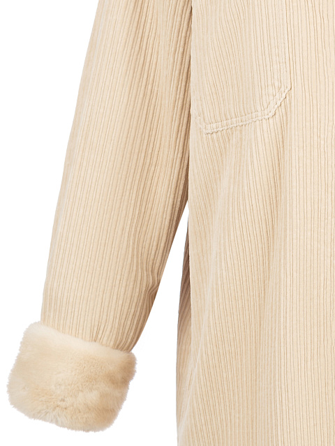 Вельветовая куртка на норке в цвете «паломино», 3