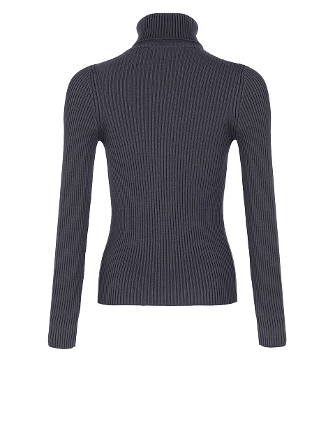 Графитовая трикотажная водолазка в рубчик, 2 Графитовая трикотажная водолазка в рубчик, 2
