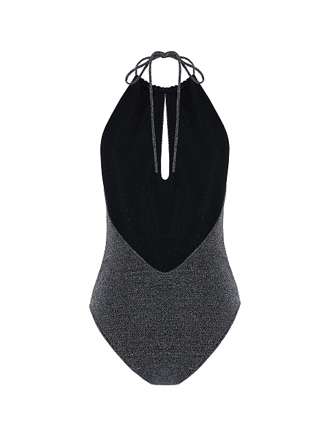 Серебристое трикотажное боди с люрексом, 2