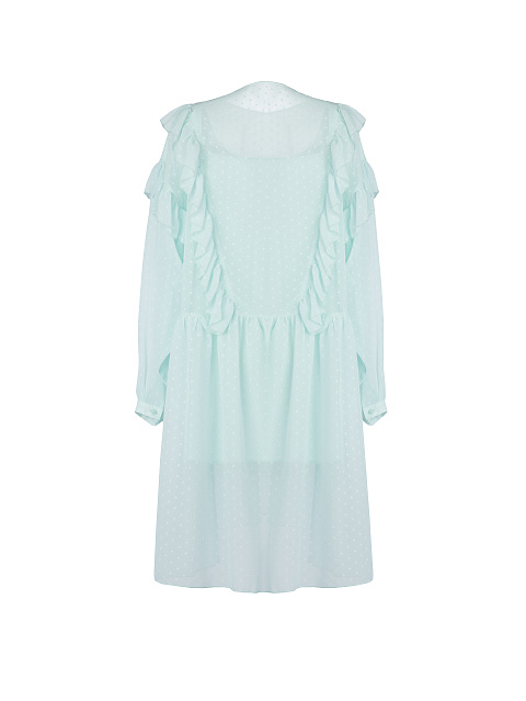 Бирюзовое платье из шифона с рюшами, 2 Бирюзовое платье из шифона с рюшами, 2