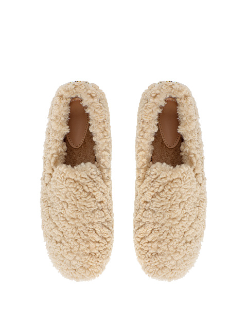 Бежевые лоферы из эко-меха, 4