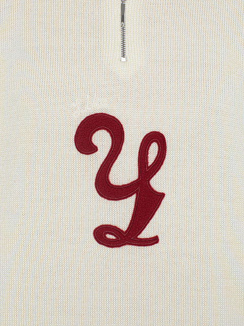 Белый вязаный пуловер с молнией, 3 Белый вязаный пуловер с молнией, 3