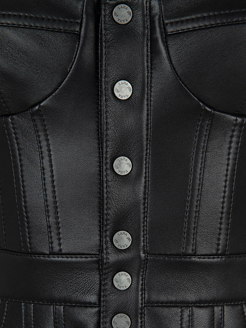 Черное кожаное платье-миди, 3 Черное кожаное платье-миди, 3