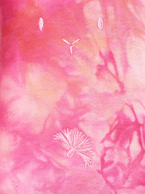 Игрушка "Заяц" розовая tie-dye с вышивкой, 3 Игрушка "Заяц" розовая tie-dye с вышивкой, 3