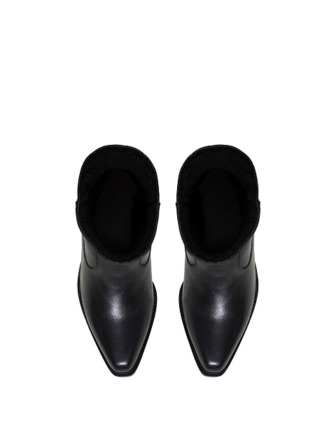 Черные кожаные казаки с мехом, 4 Черные кожаные казаки с мехом, 4