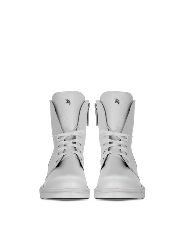Белые кожаные ботинки на шнуровке, 2