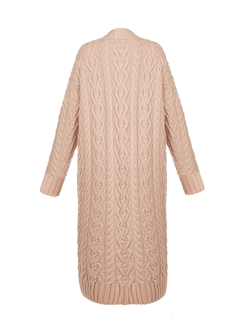 Розовый макси кардиган с поясом, 3