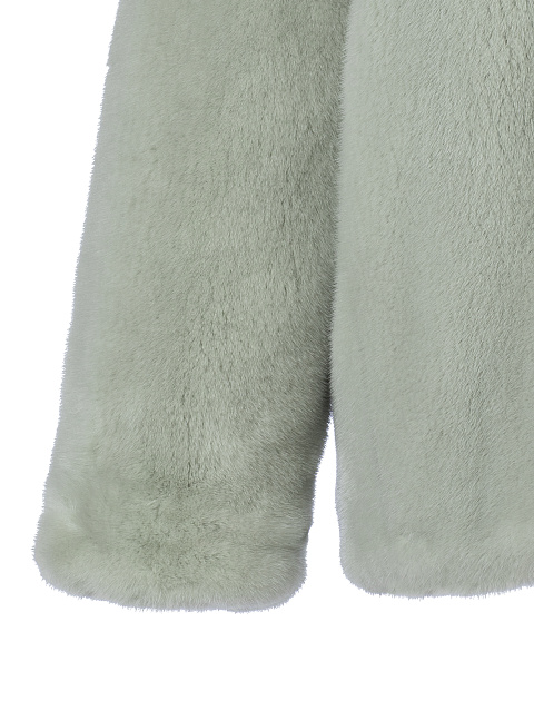 Двусторонний жакет из мятной норки и коричневого кашемира, 8