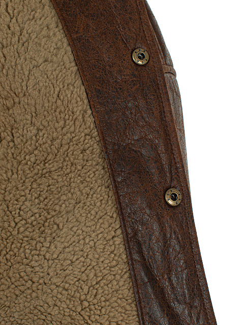 Коричневый оверсайз бомбер из овчины, 4 Коричневый оверсайз бомбер из овчины, 4