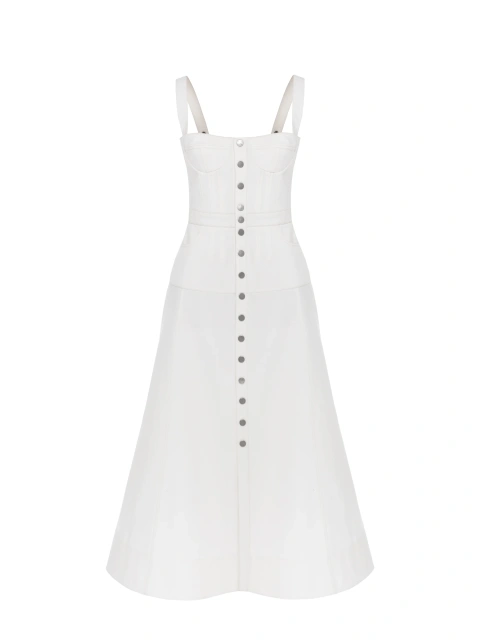 Белое платье-миди из денима, 1