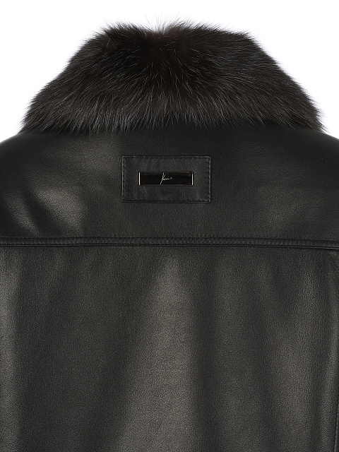 Черная кожаная куртка с подкладом из меха соболя, 6 Черная кожаная куртка с подкладом из меха соболя, 6