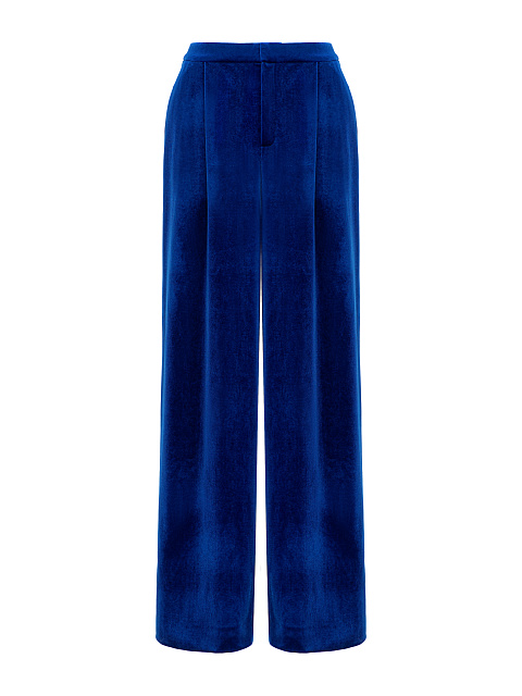 Синий костюм-двойка из бархата, 3